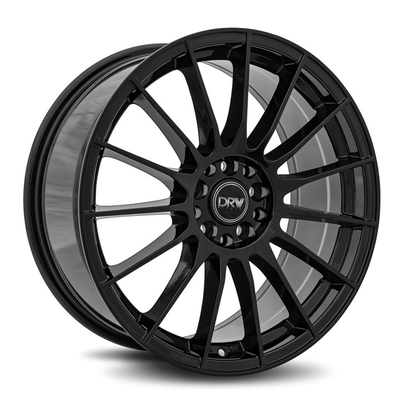 DRW Wheels D15 18x8 5x105/114.3 40 73.1 Gloss Black Machine Face