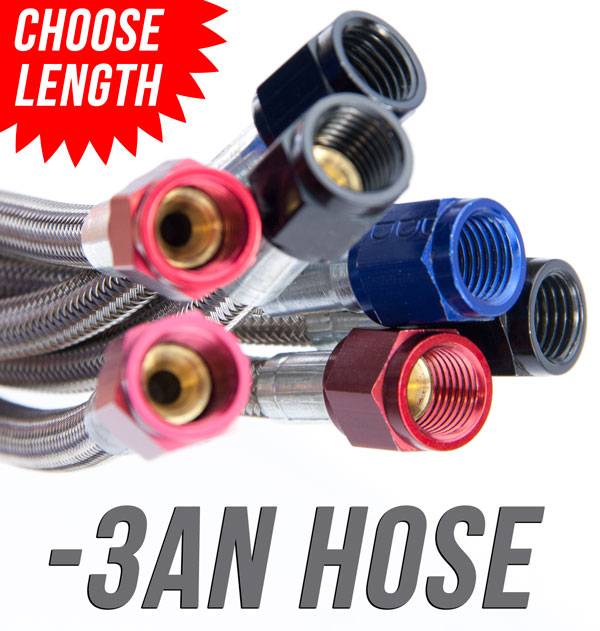 Nitrous Outlet 84" 3AN Stainless Braided Hose (Blue B-Nuts)