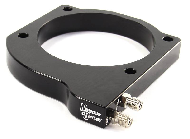 Nitrous Outlet GM 102mm MSD LS1/LS2/LS6 Atomic AirForce Intake Hard-line Plate System - Aftermarket Fuel Rails/2006-2019 Corvette Requires K-Tech Idler Pulley Kit - Gas/E85 (5-55psi)(50-200HP)(12lb Bottle)