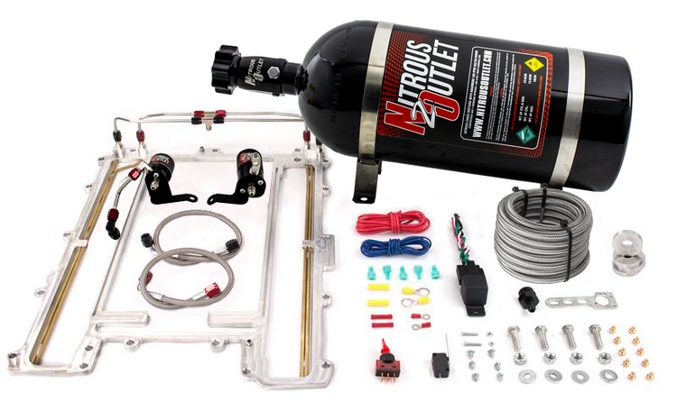 Nitrous Outlet GM 2009-2013 Corvette ZR1 LS9 Blower Plate system - Gas/E85 (45-55psi)(100-300HP)(12lb Bottle)