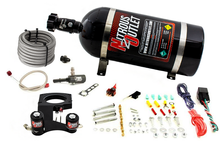 Nitrous Outlet GM 2014-2019 6.2L Truck Hard-line Plate System - Gas/E85 (5-55psi)(50-200HP)(15lb Bottle)