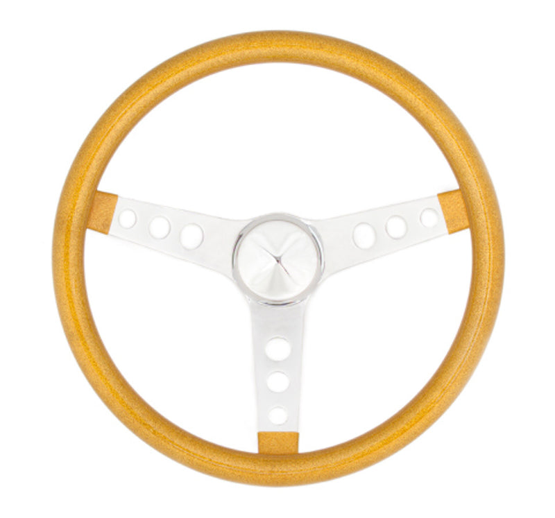 Steering Wheel Mtl Flake Gold/Spoke Chrm 13.5