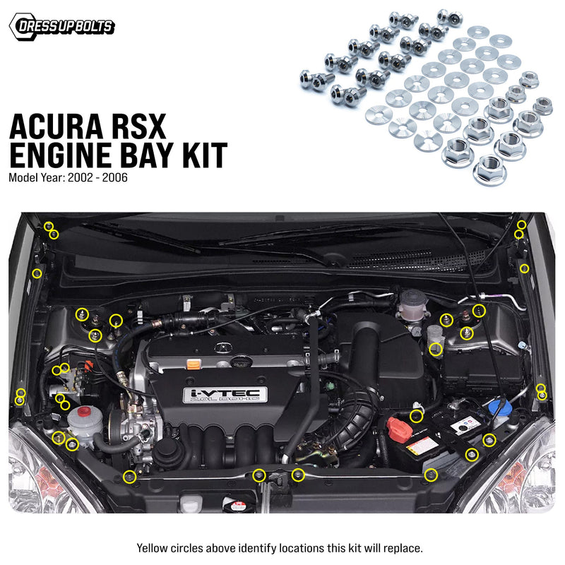 Dress Up Bolts Titanium Hardware Engine Bay Kit - Acura RSX (2002-2006)