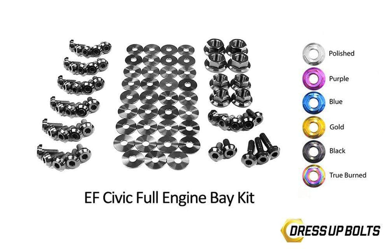 Dress Up Bolts Stage 2 Titanium Hardware Engine Bay Kit - Honda Civic EF (1988-1991)