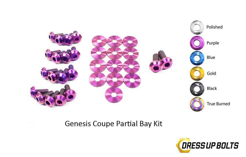 Hyundai Genesis Coupe (2009-2016) Titanium Dress Up Bolts Partial Engine Bay Kit