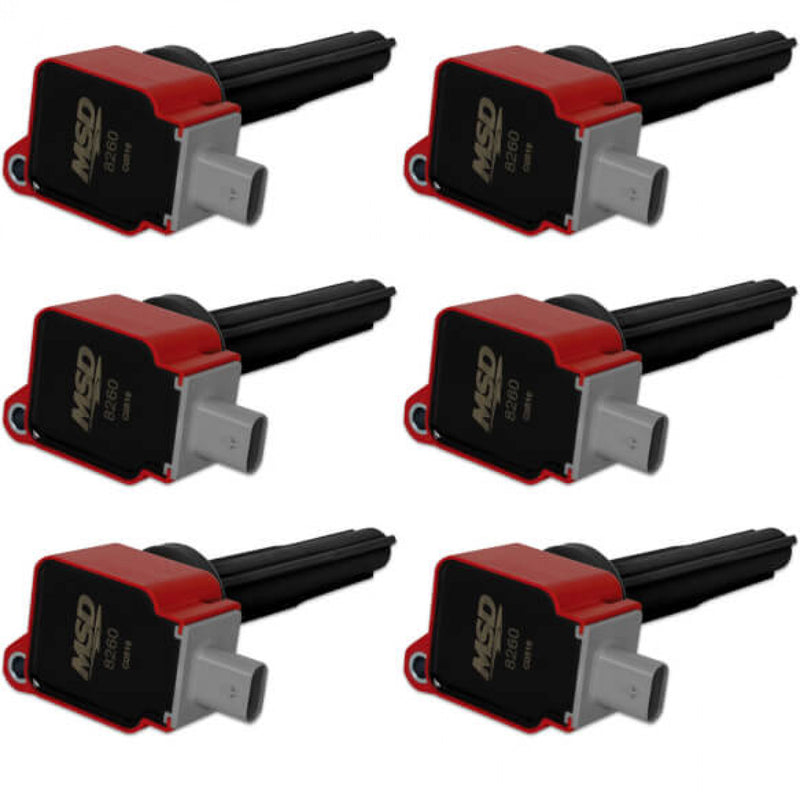 MSD Ignition Coil - Ford EcoBoost -  2.7L V6 - Red - 6-Pack