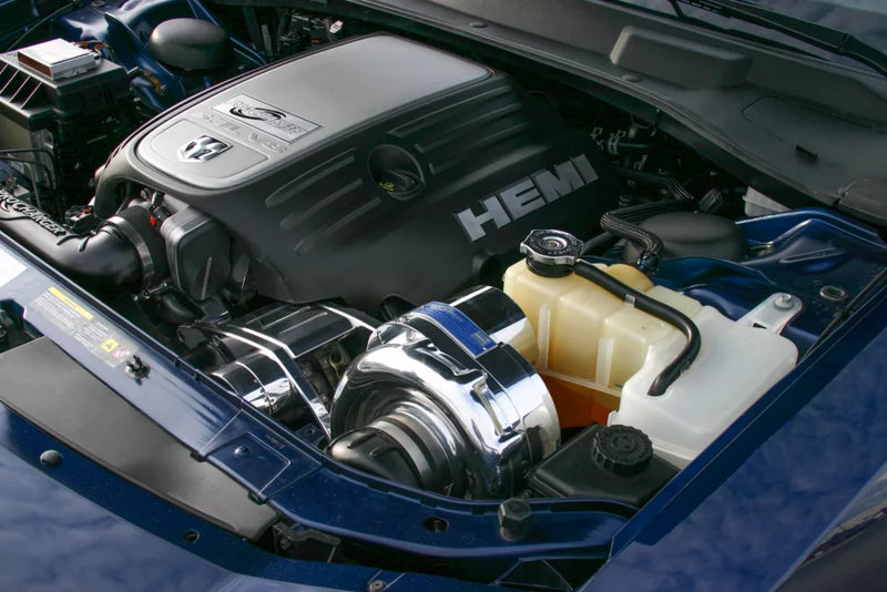ProCharger Dodge Charger 5.7L installation with optional polished components; vehicle and engine not included