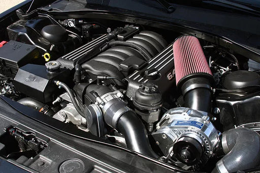 ProCharger 6.4L HEMI installation reference with optional polished supercharger; vehicle and engine not included