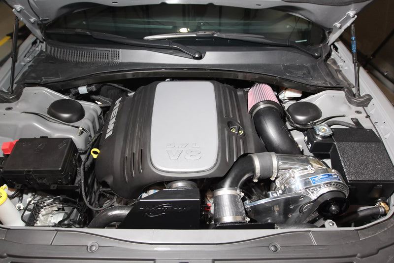 ProCharger 5.7L HEMI installation reference with optional polished supercharger; vehicle and engine not included