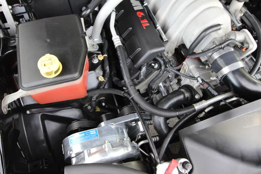 ProCharger Jeep Grand Cherokee SRT8 6.1L Stage II installation with optional polished finish; vehicle and engine not included