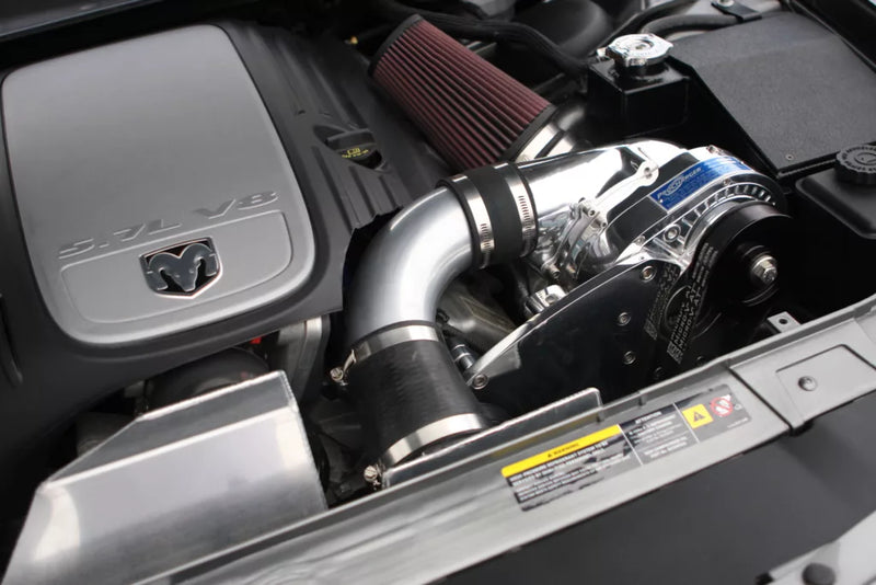ProCharger early 5.7L HEMI installation reference with optional polished finish; vehicle and engine not included