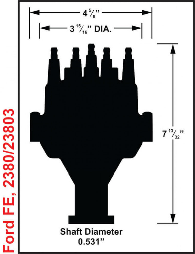 MSD Black, Ford FE Dual Sync Distributor