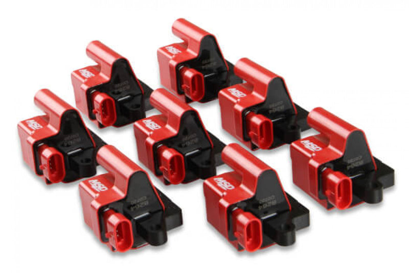 MSD Ignition Coil - GM LS Blaster Series - L-Series Truck Engine - Red - 8-Pack