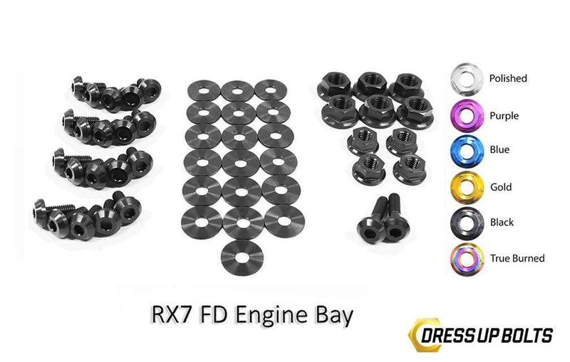Mazda RX-7 FD/FD3S (1992-2002) Titanium Dress Up Bolts Engine Bay Kit