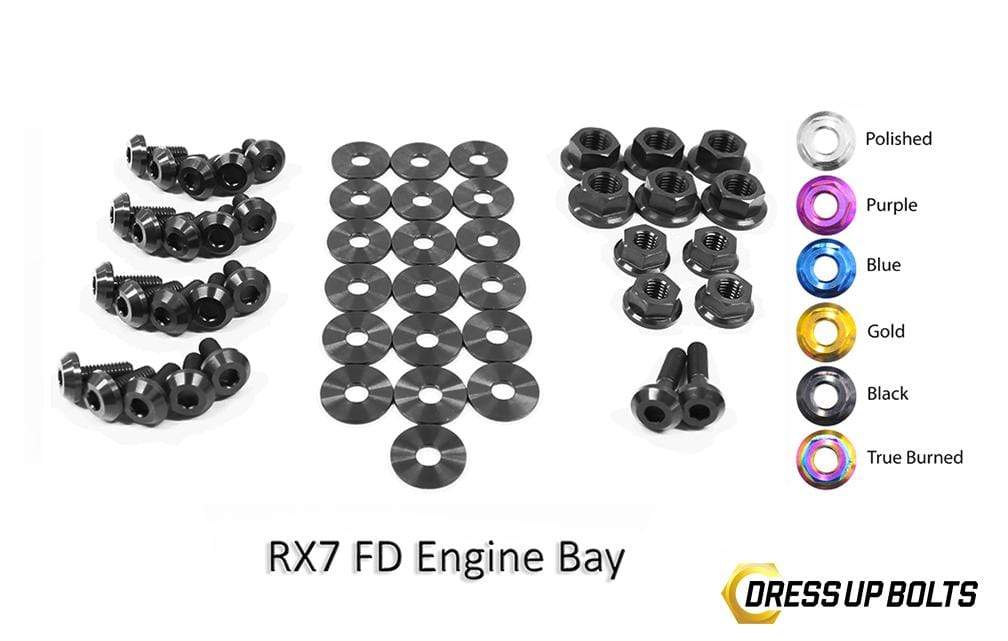 Mazda RX-7 FD/FD3S (1992-2002) Titanium Dress Up Bolts Engine Bay Kit