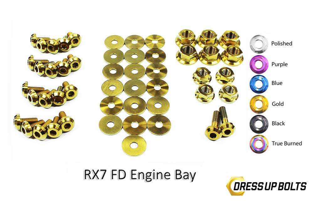 Mazda RX-7 FD/FD3S (1992-2002) Titanium Dress Up Bolts Engine Bay Kit