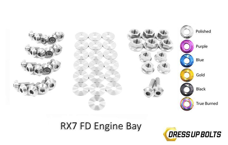 Mazda RX-7 FD/FD3S (1992-2002) Titanium Dress Up Bolts Engine Bay Kit