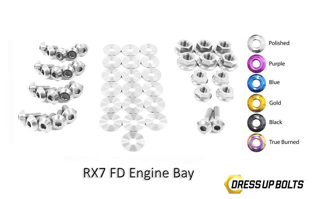 Mazda RX-7 FD/FD3S (1992-2002) Titanium Dress Up Bolts Engine Bay Kit