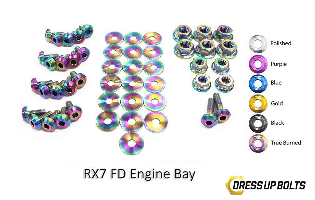 Mazda RX-7 FD/FD3S (1992-2002) Titanium Dress Up Bolts Engine Bay Kit