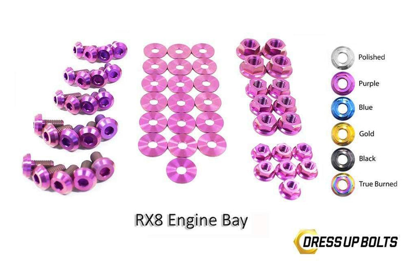 Mazda RX-8 FE (2003-2012) Titanium Dress Up Bolts Engine Bay Kit