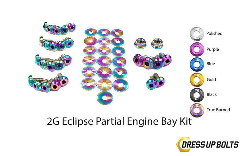Mitsubishi 2G Eclipse (1995-1999) Titanium Dress Up Bolts Partial Engine Bay Kit