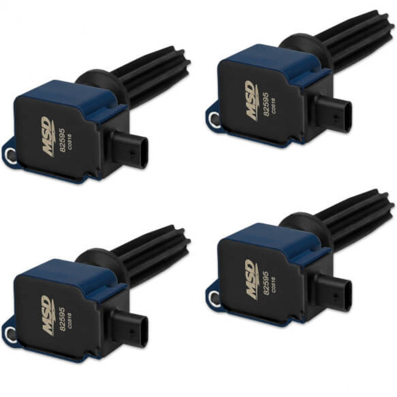 MSD Ignition Coil - Ford EcoBoost - 2.0L/2.3L L4 - Blue - 4-Pack