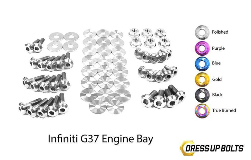 Infiniti G37 Coupe and Sedan (2008-2013) Titanium Dress Up Bolts Engine Bay Kit