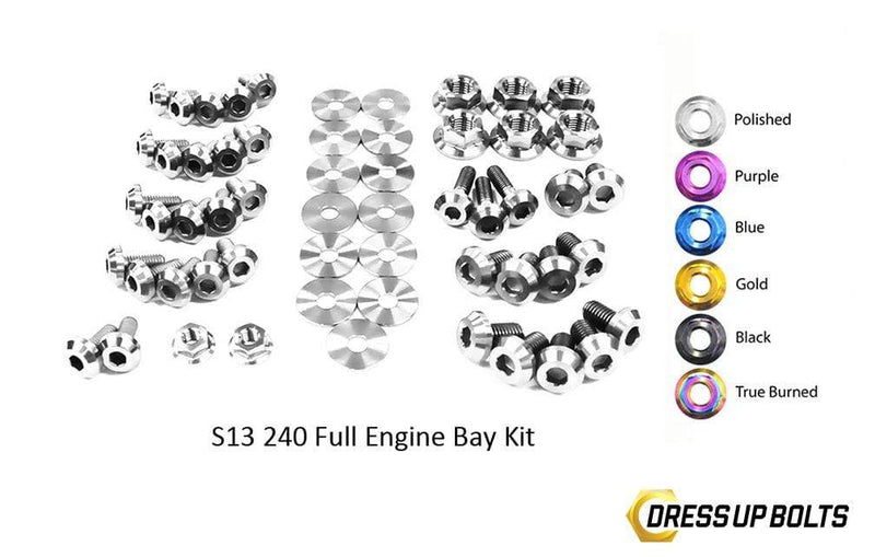 Nissan S13 240sx (1989-1995) Titanium Dress Up Bolts Full Engine Bay Kit