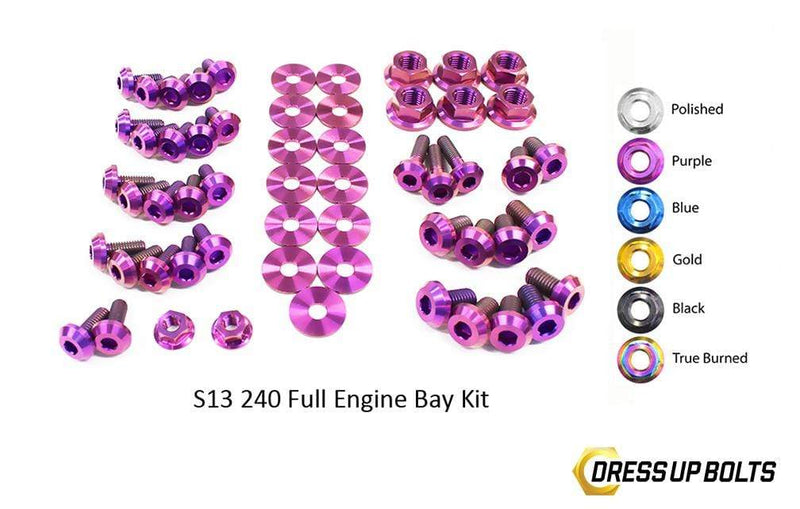 Nissan S13 240sx (1989-1995) Titanium Dress Up Bolts Full Engine Bay Kit