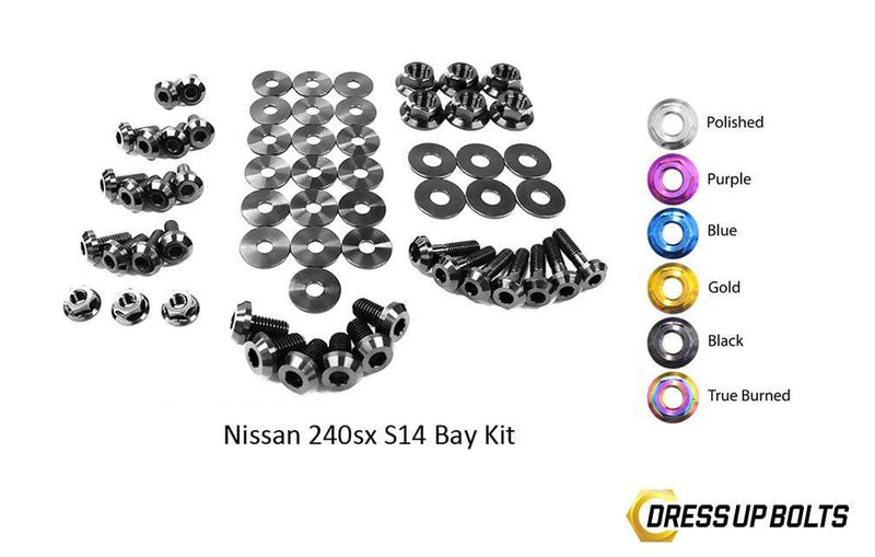 Nissan S14 240sx (1995-1998) Titanium Dress Up Bolts Engine Bay Kit