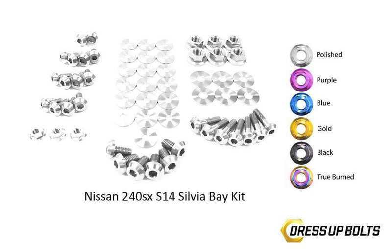Nissan S14 240sx (1995-1998) Titanium Dress Up Bolts Engine Bay Kit