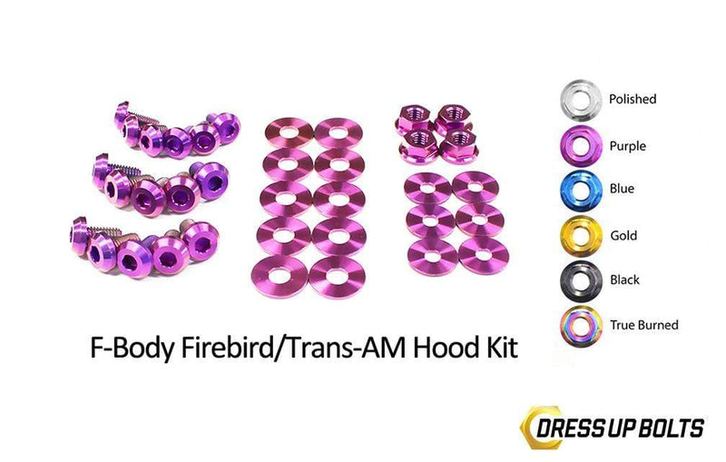 Pontiac Firebird/Trans Am (1998-2002) F-Body Titanium Dress Up Bolts Hood Kit
