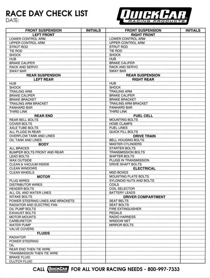 Note Pads and Set Up Sheets