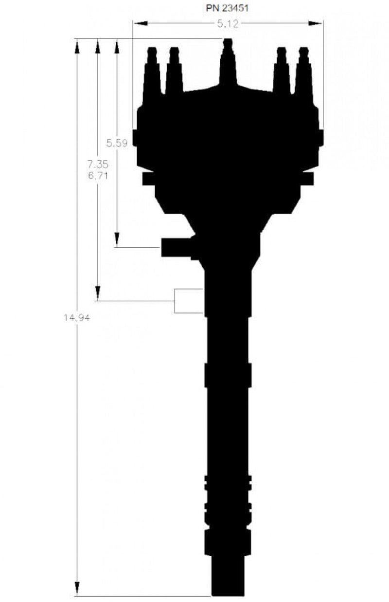 Chevy Cam Sync Distributor, Hall Effect, Large Cap