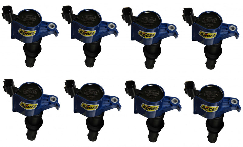 ACCEL Ignition Coil - SuperCoil - 2004-2008 Ford 4.6L/5.4L/6.8L 3-valve engines - Blue - 8-Pack
