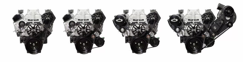 ProCharger SBC modular accessory-drive configuration reference; supplied head unit, brackets, finishes and accessory units depend on the selected package