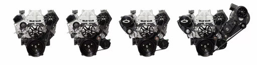ProCharger SBC modular accessory-drive configuration reference; supplied head unit, brackets, finishes and accessory units depend on the selected package
