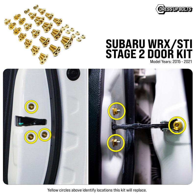 Dress Up Bolts Stage 2 Titanium Hardware Door Kit - Subaru WRX/STI (2015-2021)