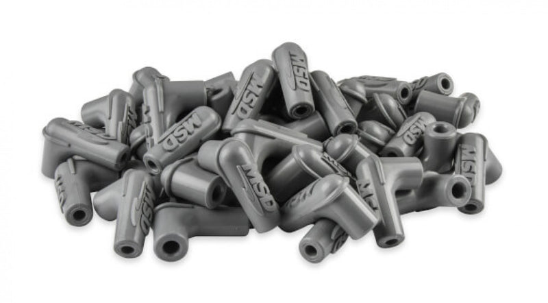 Boots, 90 Degree Logo Spark Plug, Gray Silicone 50EA