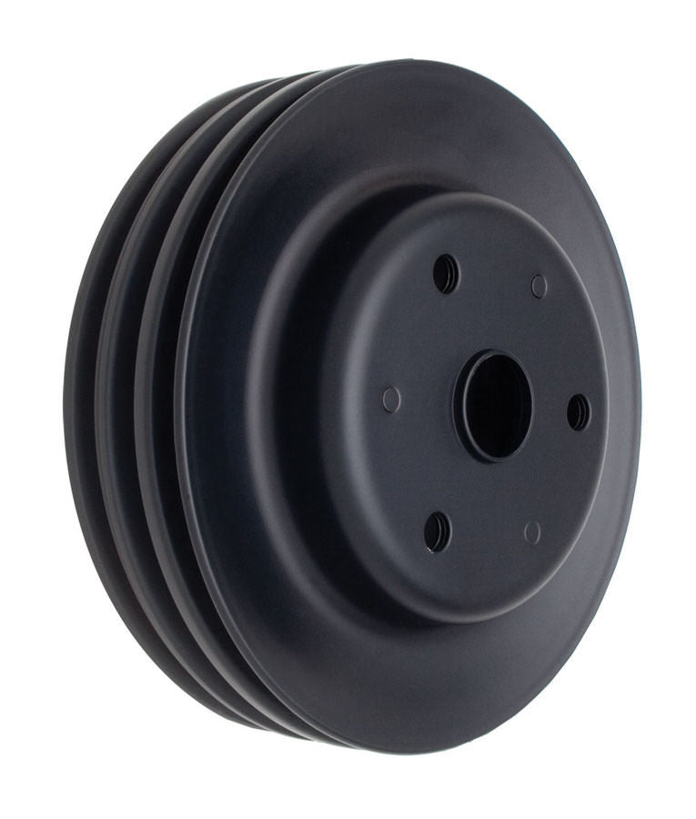 SBC LWP Crankshaft Pulley 3 Groove Black