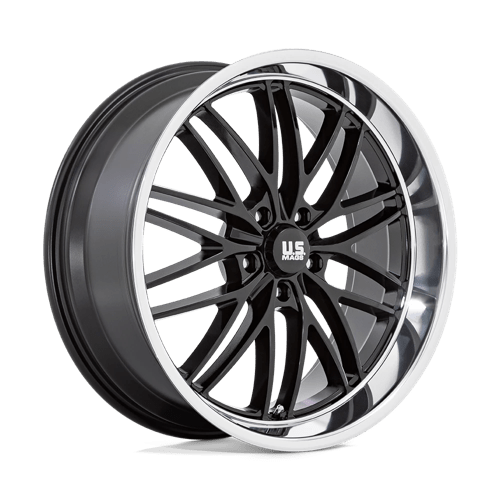 US Mags U138 22x9 5X5.0 Gloss Black with Diamond-Cut Lip wheel - view 1
