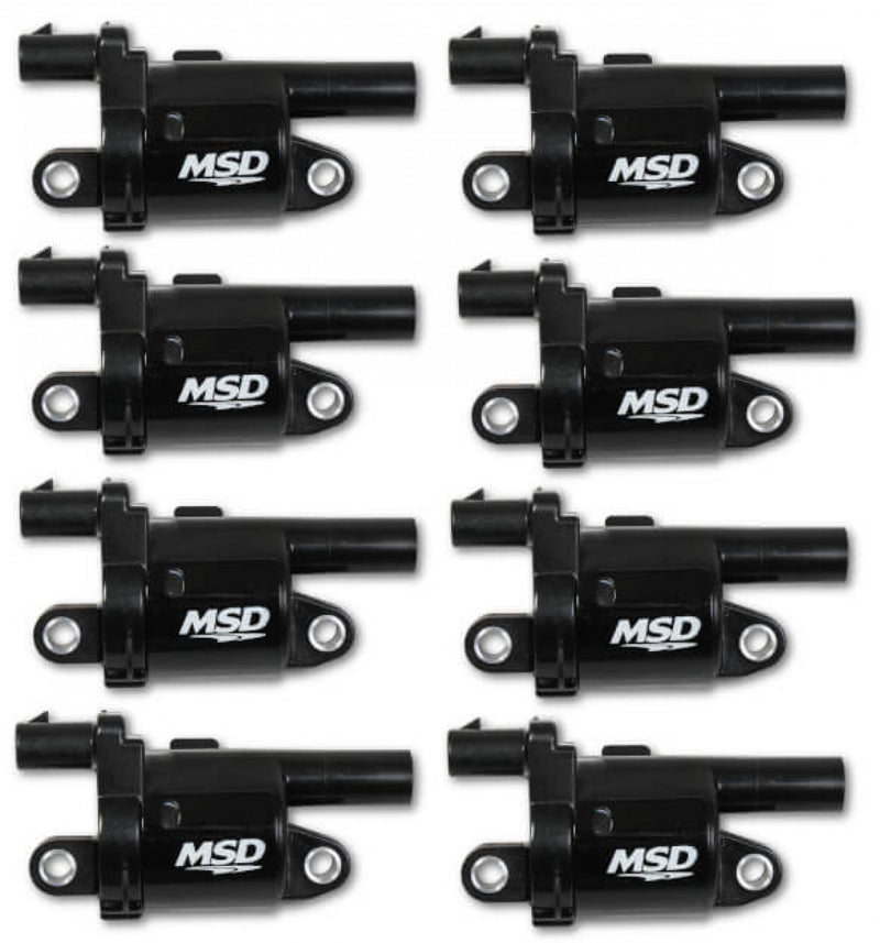 MSD Ignition Coil - GM Gen V Blaster Series - Gen V Direct Injected Engine - Black - 8-Pack- Round