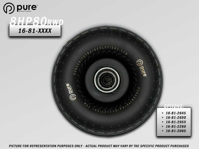 Pure Drivetrain 8HP80 High Performance Billet Race Torque Converter - 26/55 Stator - RWD