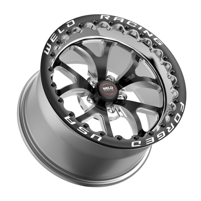 Weld S76 Beadlock 17X10/5x120.65/7.2 BS/3.18 HB - Black Center - Polished Shell - Black SBL Wheel
