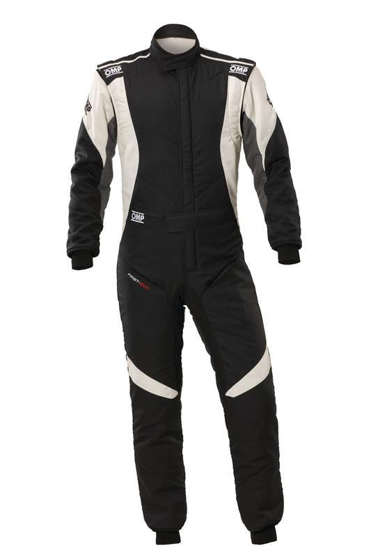 OMP FIRST EVO OVERALL my2025 FIA 8856-2018/SFI NAVY BLUE / CYAN SZ 44