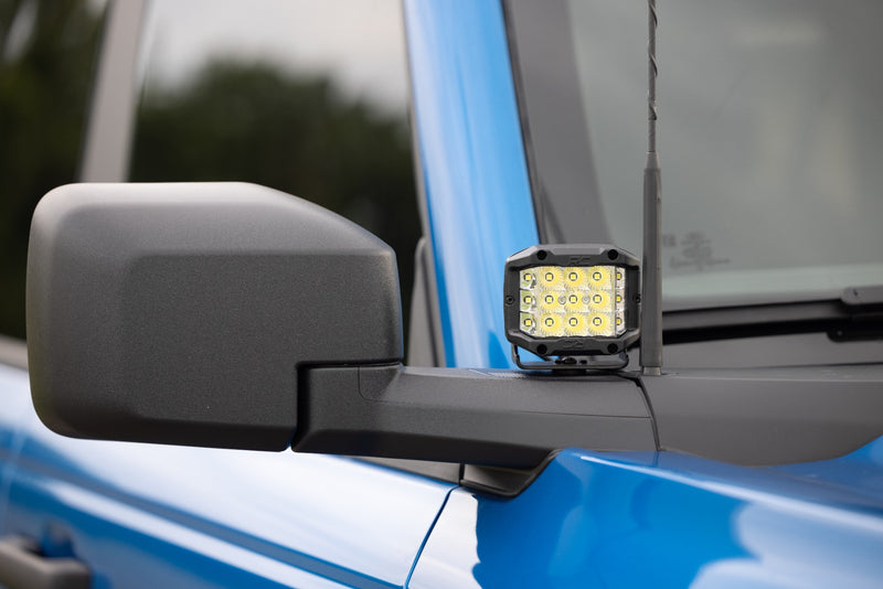 LED Light Kit | Ditch Mount | 2" Black Pair | Amber DRL | Ford Bronco (21-25)