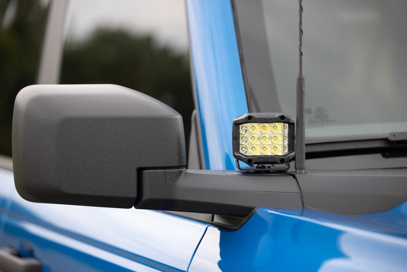 LED Light Kit | Ditch Mount | 2" Black Pair | Amber DRL | Ford Bronco (21-26)