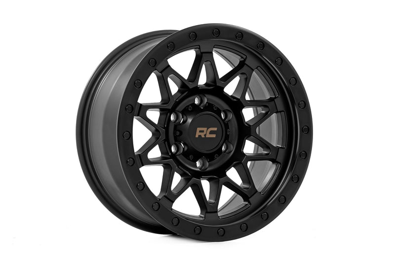 Rough Country 78 Series Wheel | Simulated Beadlock | Black | 17x8.5 | 5x4.5 | +0mm