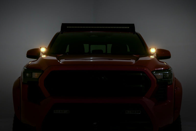 LED Light Kit | Ditch Mount | 2" Black Pair | Amber DRL | Toyota Tacoma (24-25)