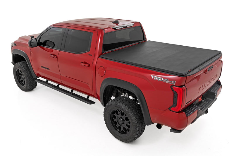 Soft Tri-Fold Bed Cover | 5'7" Bed | with and w/o OE Rail | Toyota Tundra (22-25)